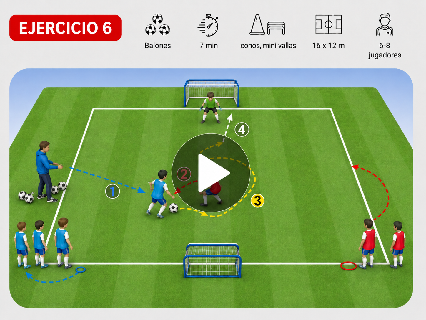 Ejercicio 6 con diagrama de entrenamiento infantil